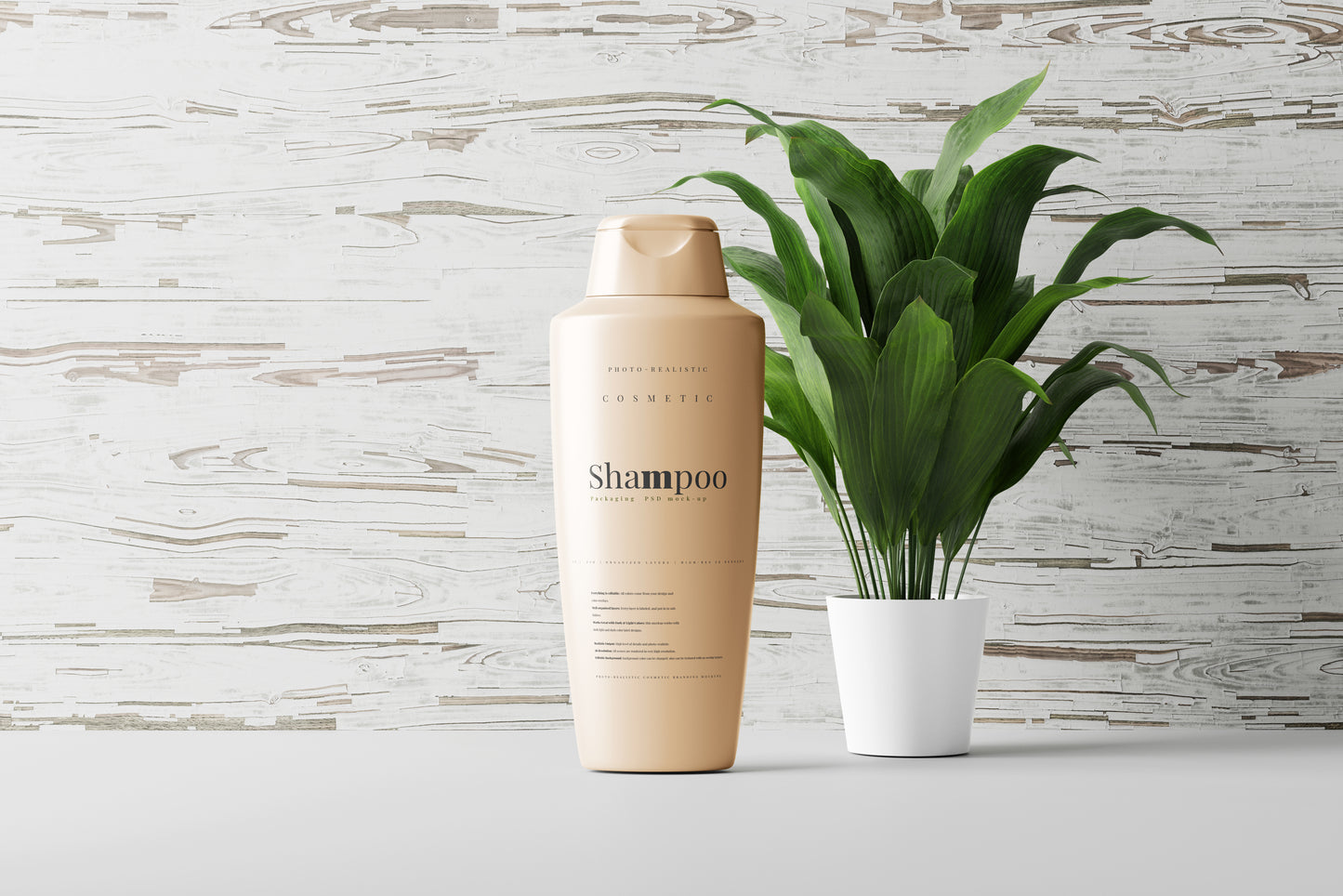 Plastic Shampoo Bottle Mockup