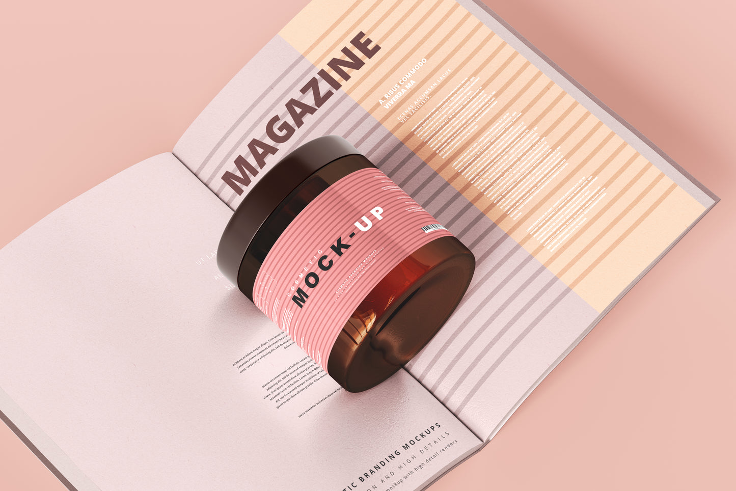 Amber Glass Cosmetic Jar Mockups