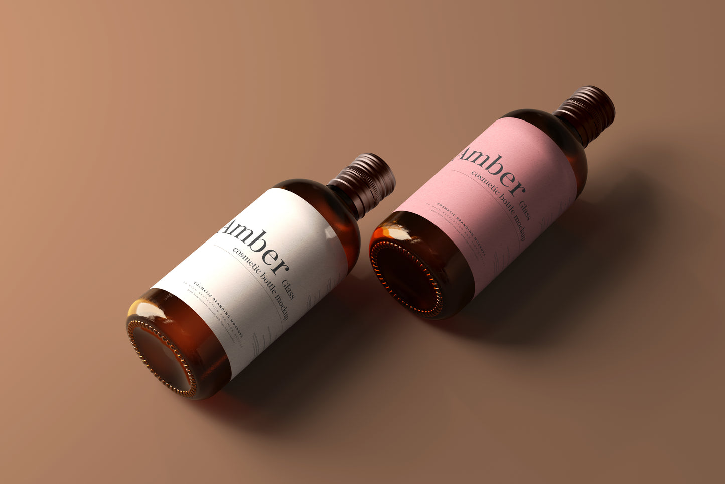 Amber Glass Bottle Mockups