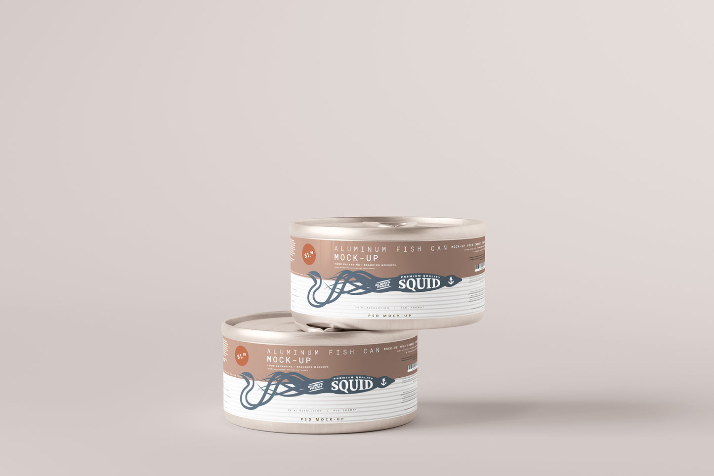 Easy Open Small Aluminum Food Can Mockup