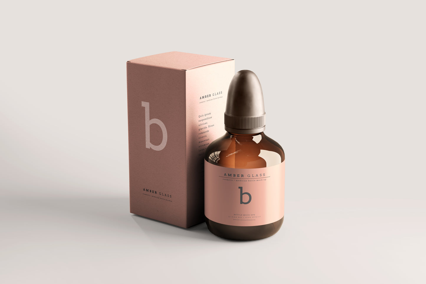 Amber Glass Bottle Mockups