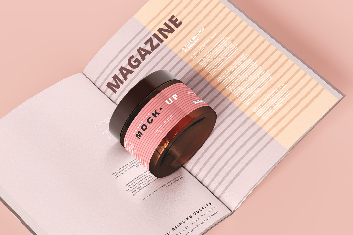 Amber Glass Cosmetic Jar Mockups