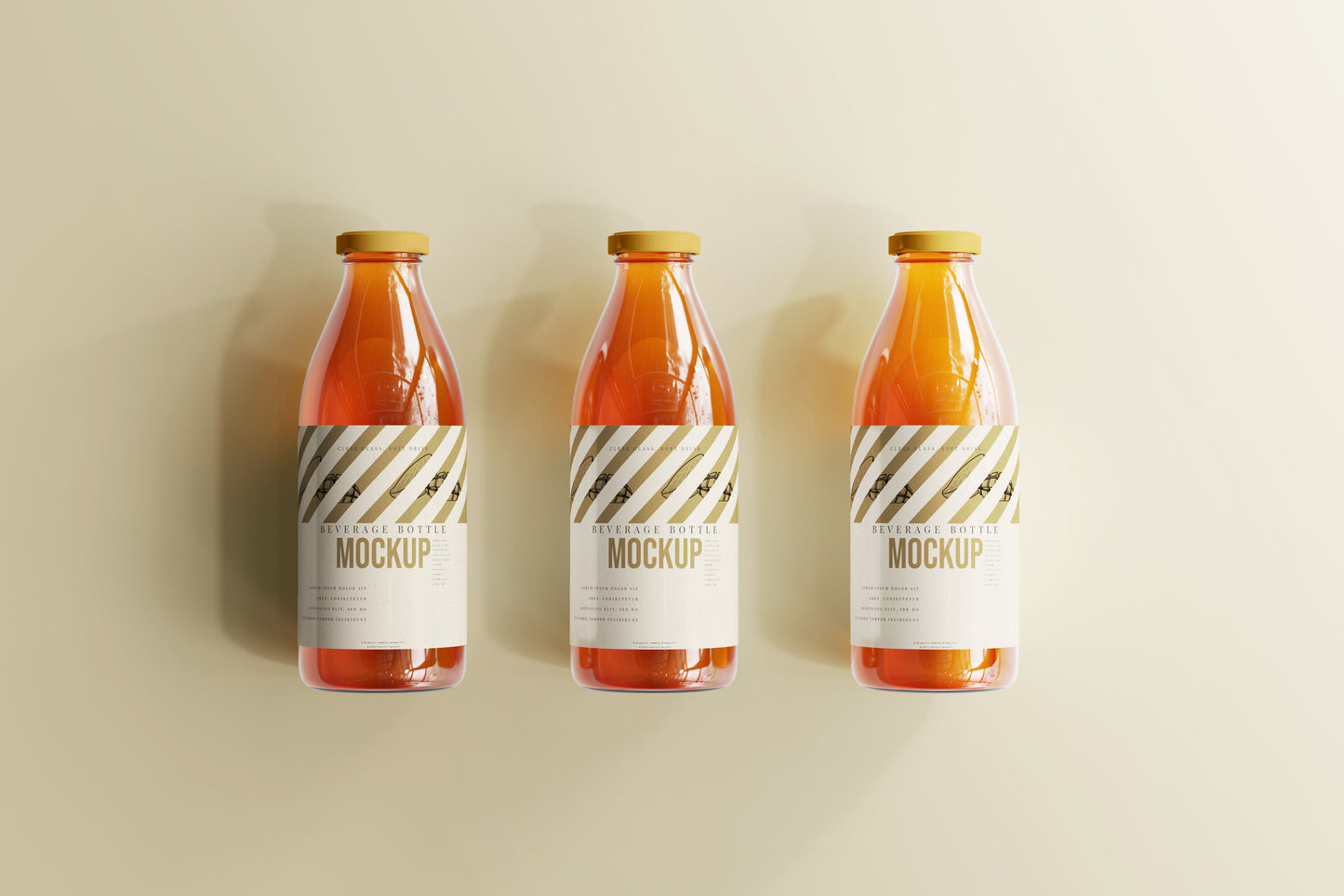 Soft Drink Glass Beverage Bottle Mockups