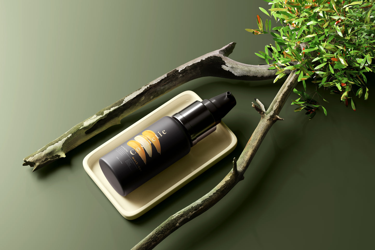 Dark Color Plastic Spray Bottle Mockup