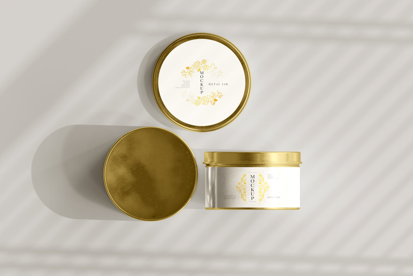 Metal Jar and Box Mockup