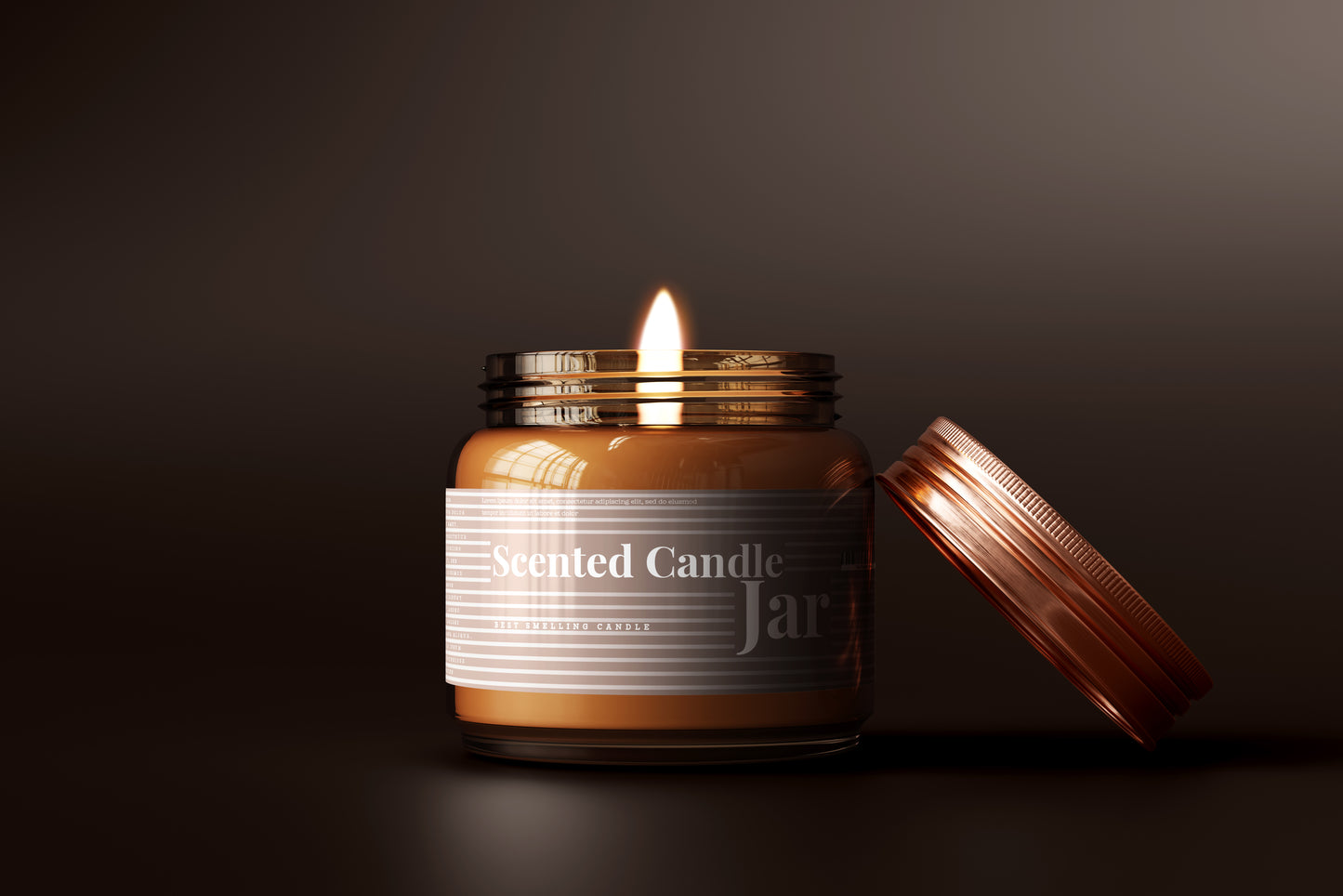 Amber Glass Candle Jar Mockups