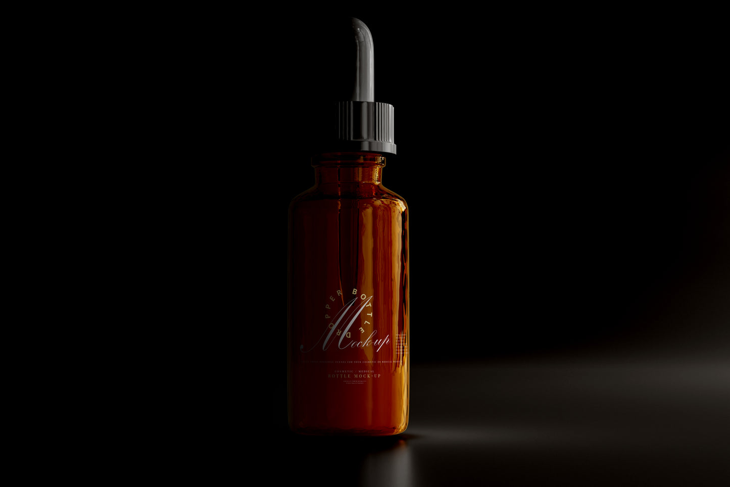 Amber Glass Dropper Bottle Mockup