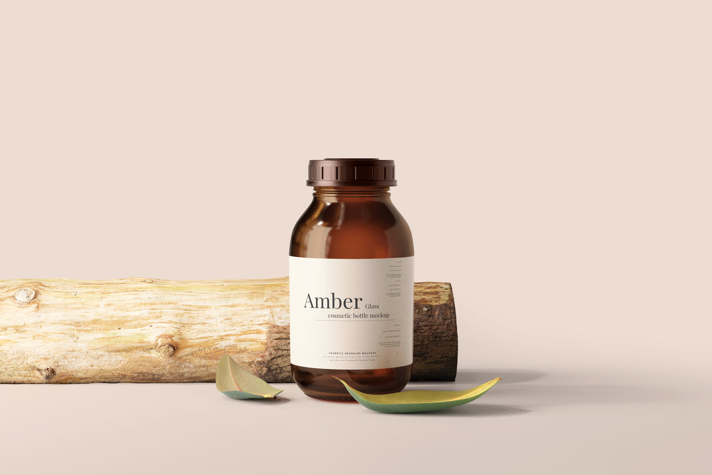 Amber Glass Bottle Mockup