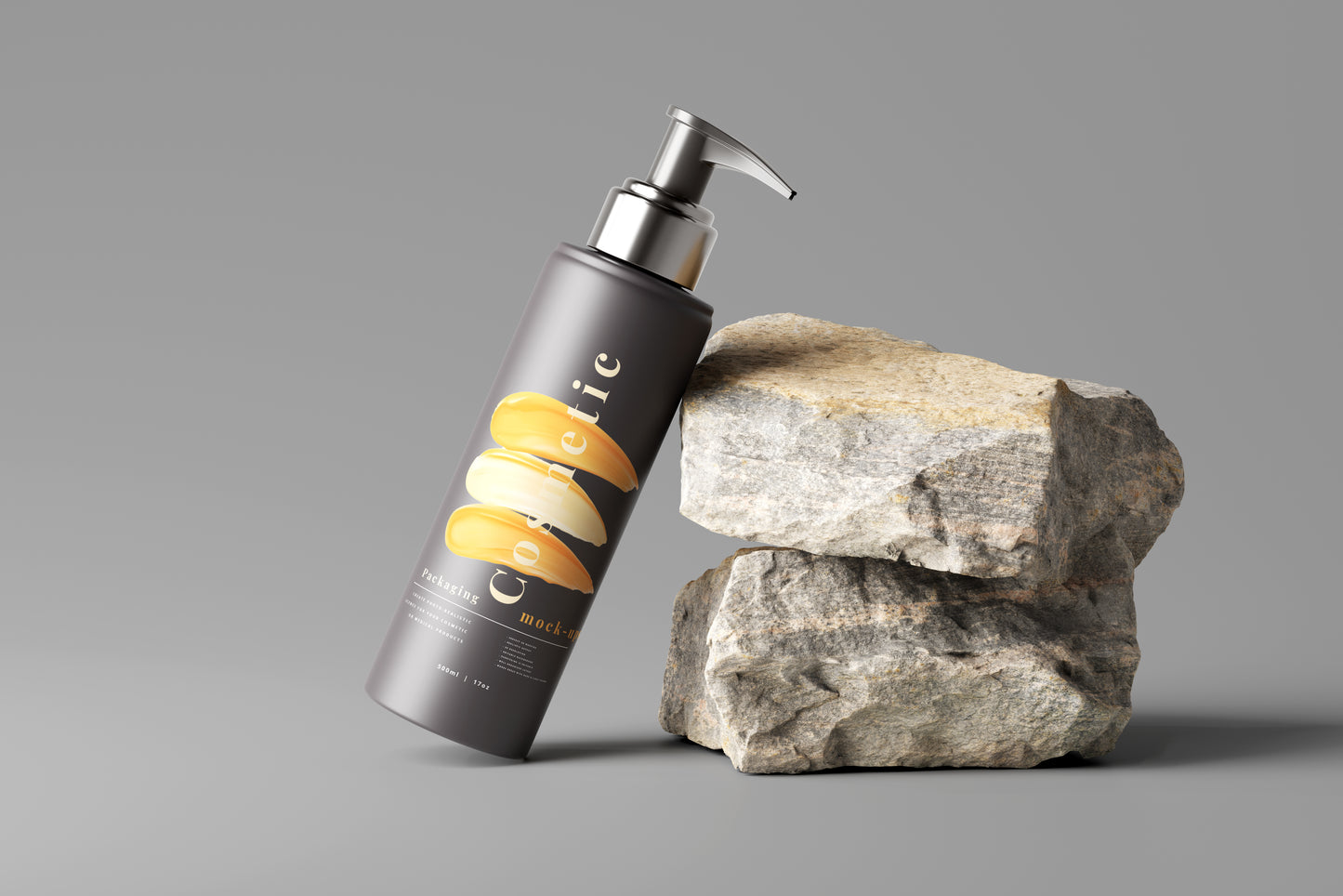 Dark Color Plastic Pump Dispenser Bottle Mockup