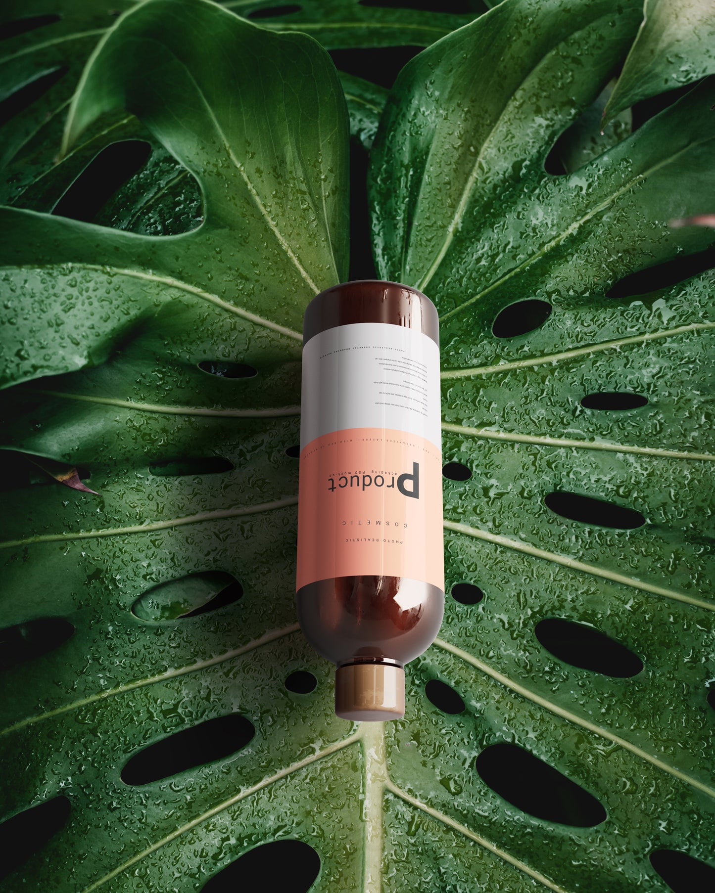 Amber Glass Bottle Mockup