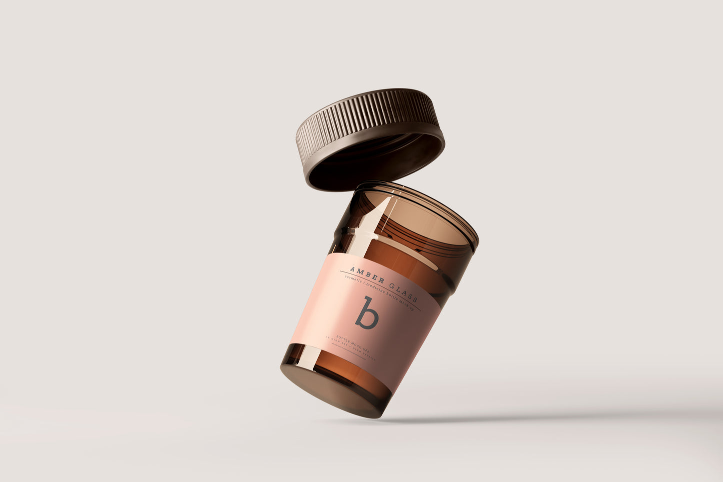 Amber Glass Pills Bottle Mockups