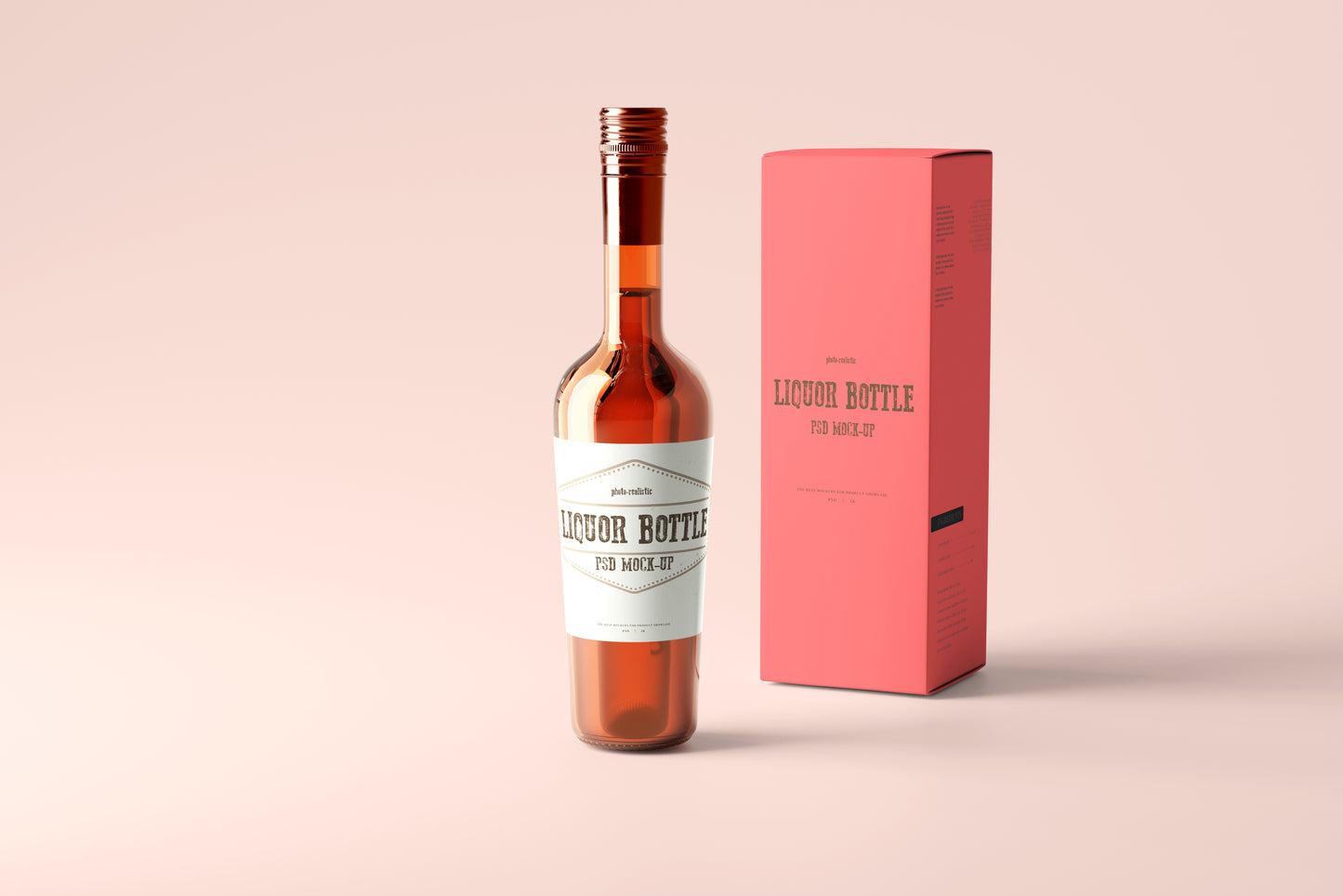 Round Hard Liquor Bottle Mockups