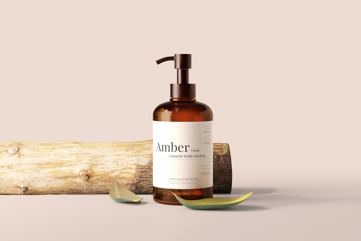 Amber Glass Pump Bottle Mockups