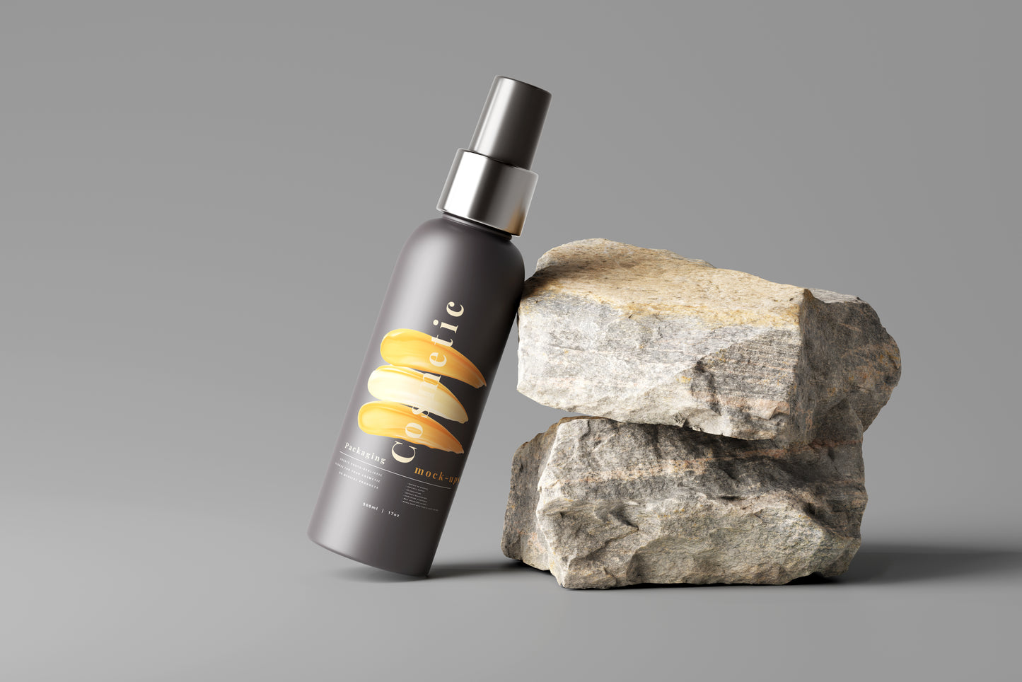 Dark Color Plastic Spray Bottle Mockup