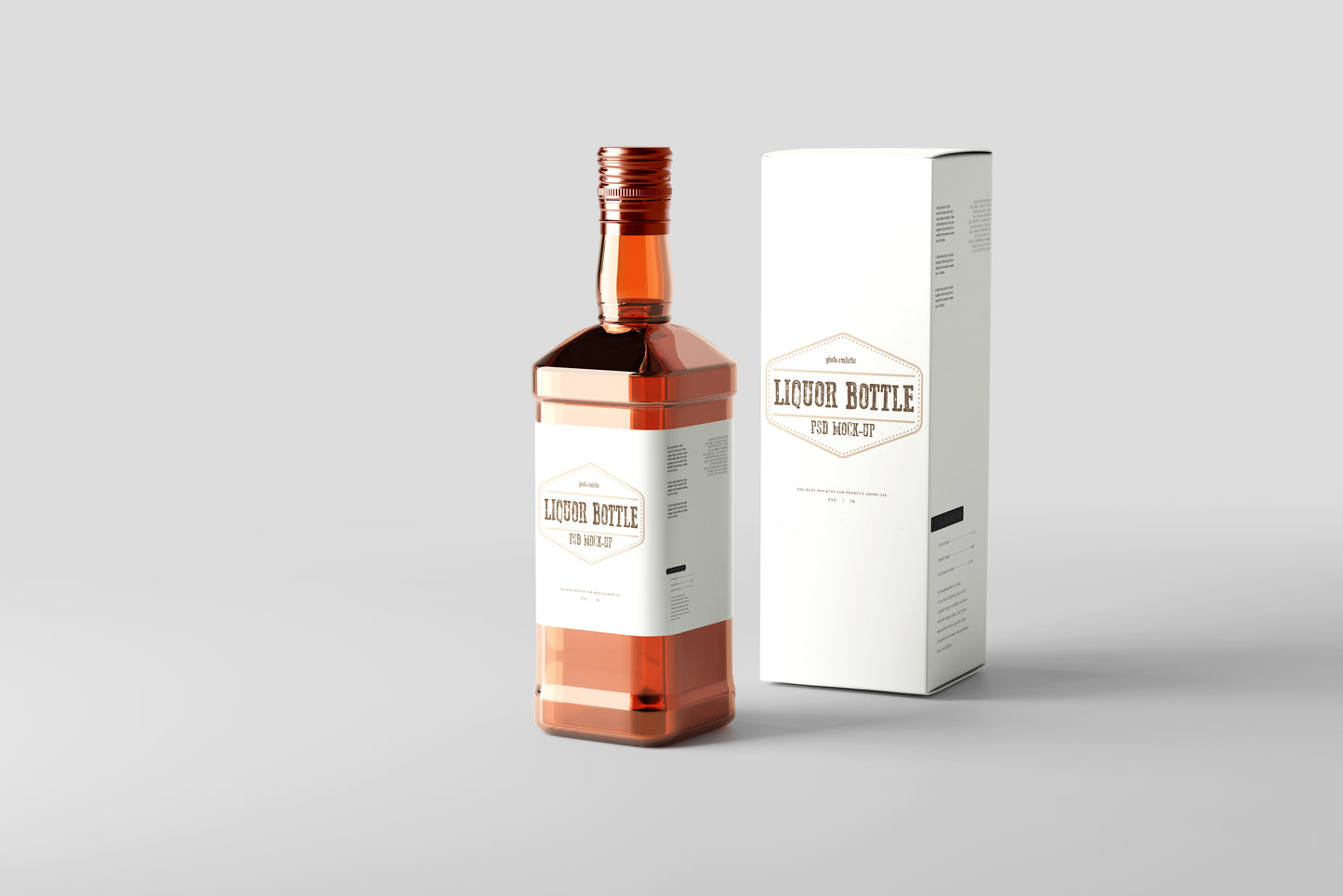 Square Hard Liquor Bottle Mockups