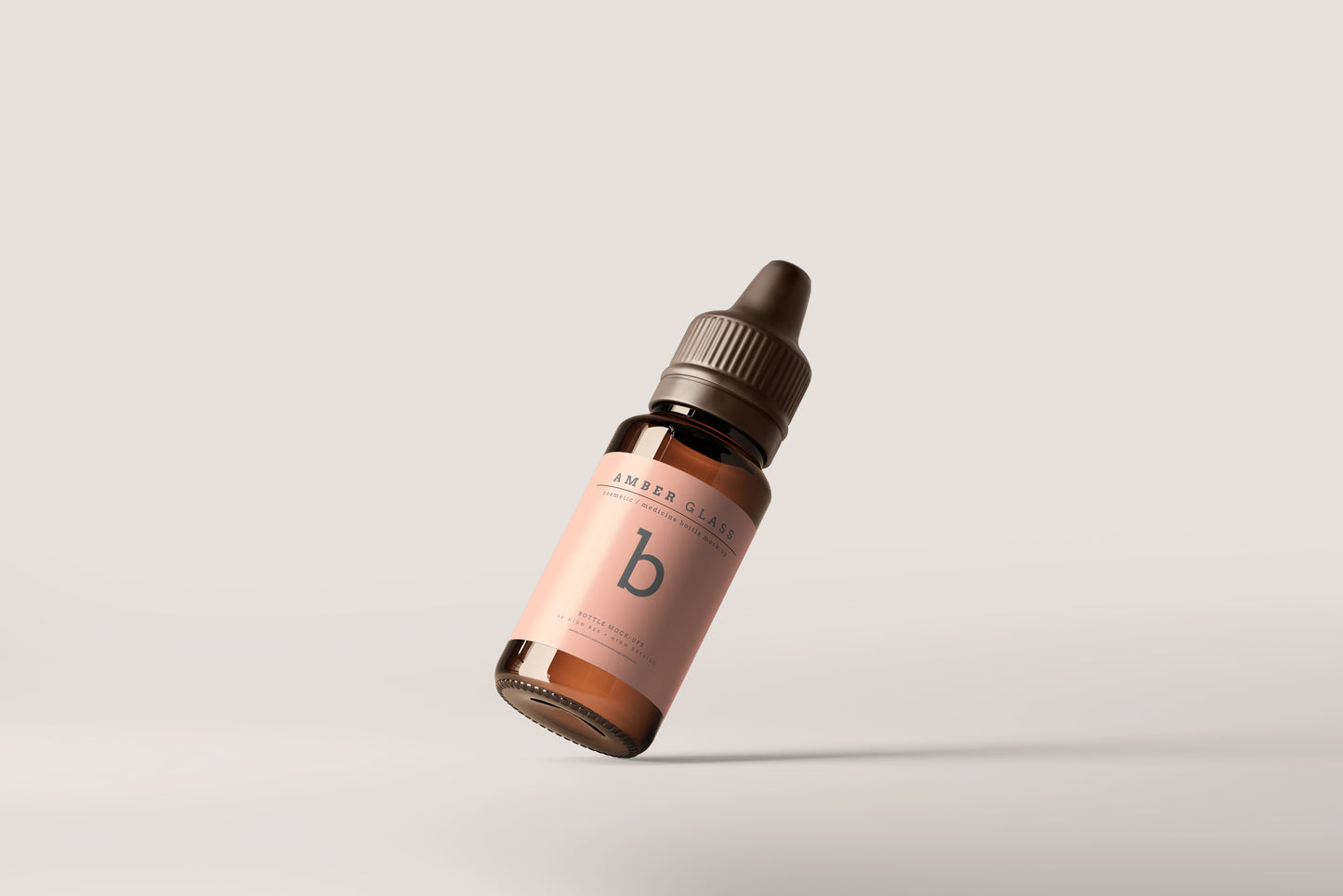 Amber Glass Dropper Bottle Mockups