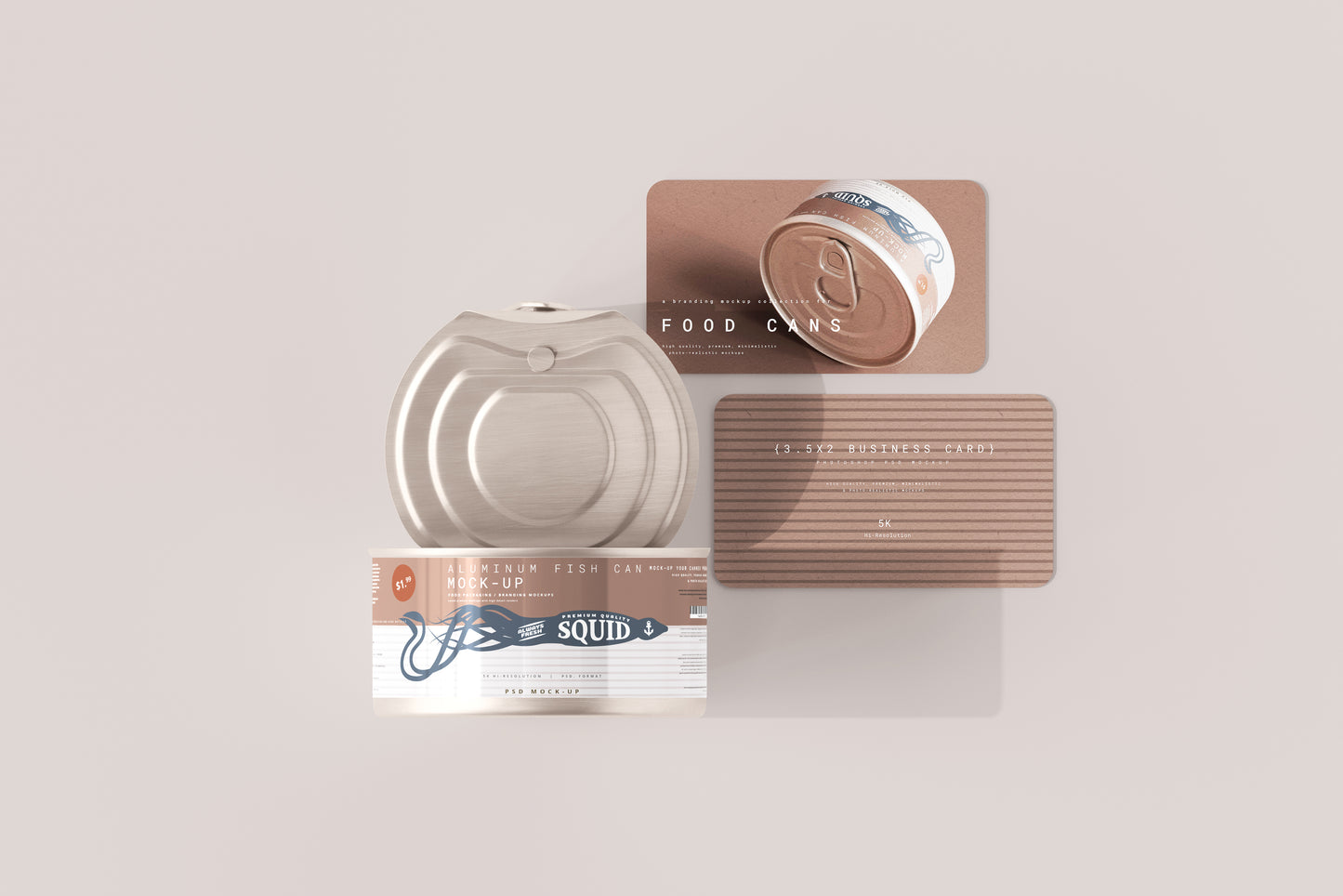 Easy Open Small Aluminum Food Can Mockup