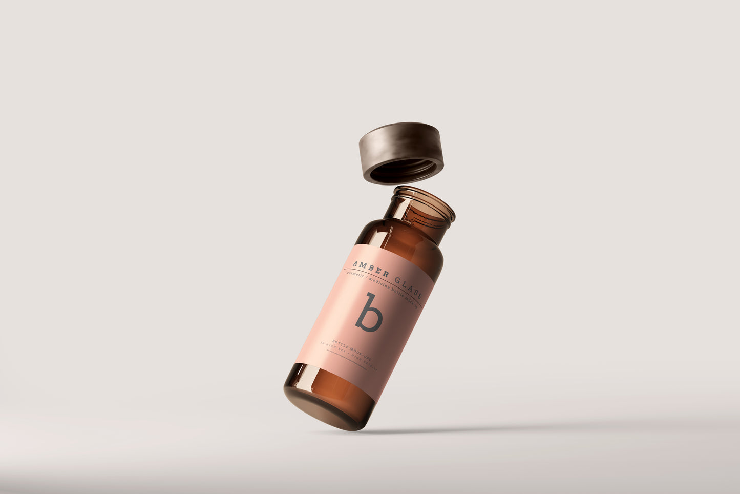 Amber Glass Vial Bottle Mockups
