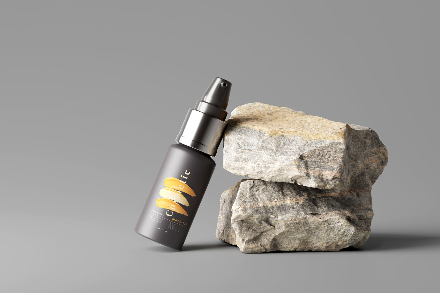 Dark Color Plastic Spray Bottle Mockup