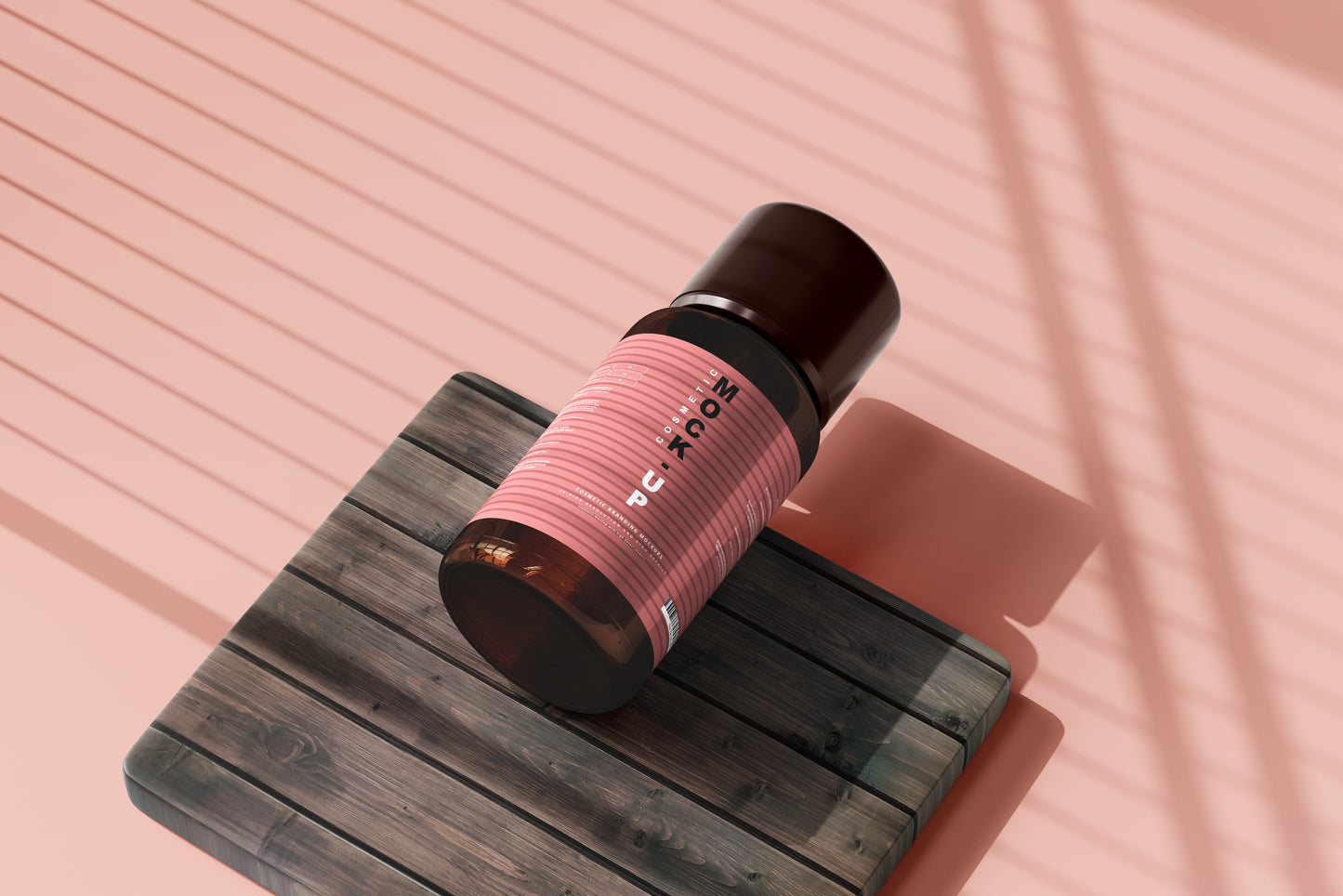 Amber Glass Cosmetic Bottle Mockups