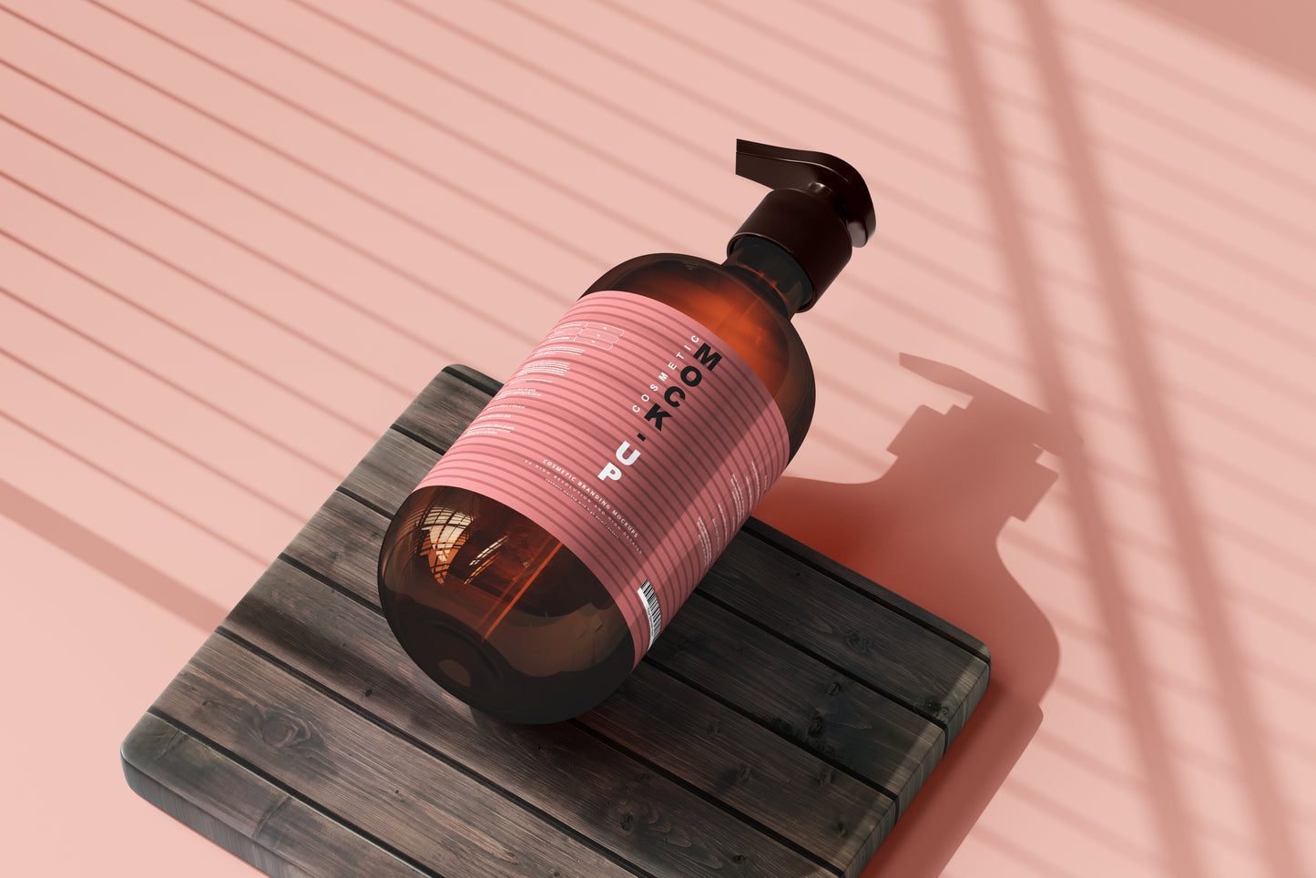 Amber Glass Pump Bottle Mockups