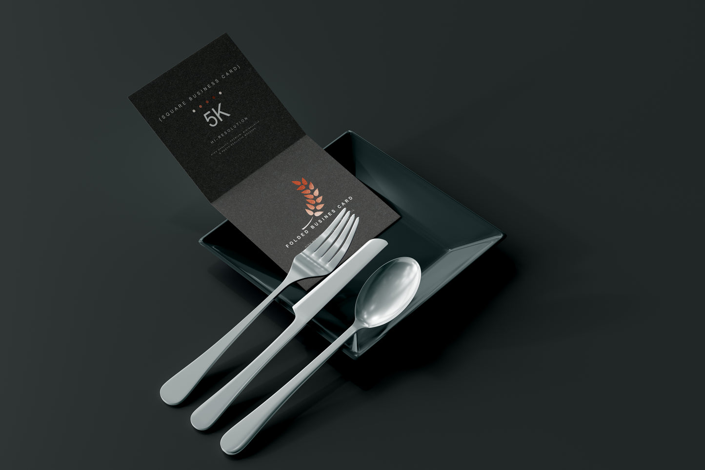 Square Folded Business Card Mockups