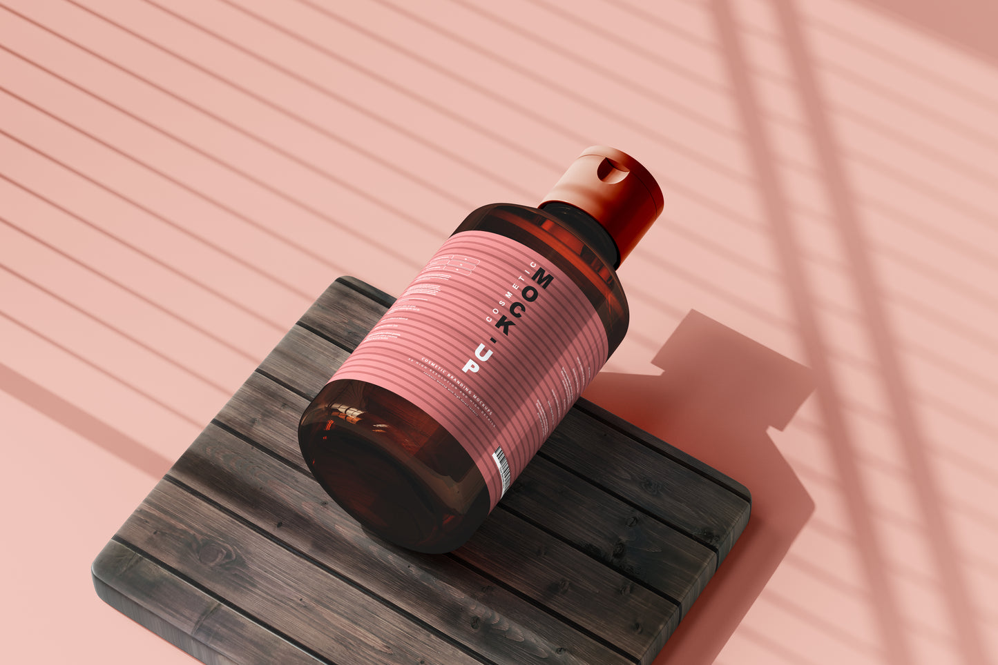 Amber Glass Cosmetic Bottle Mockups