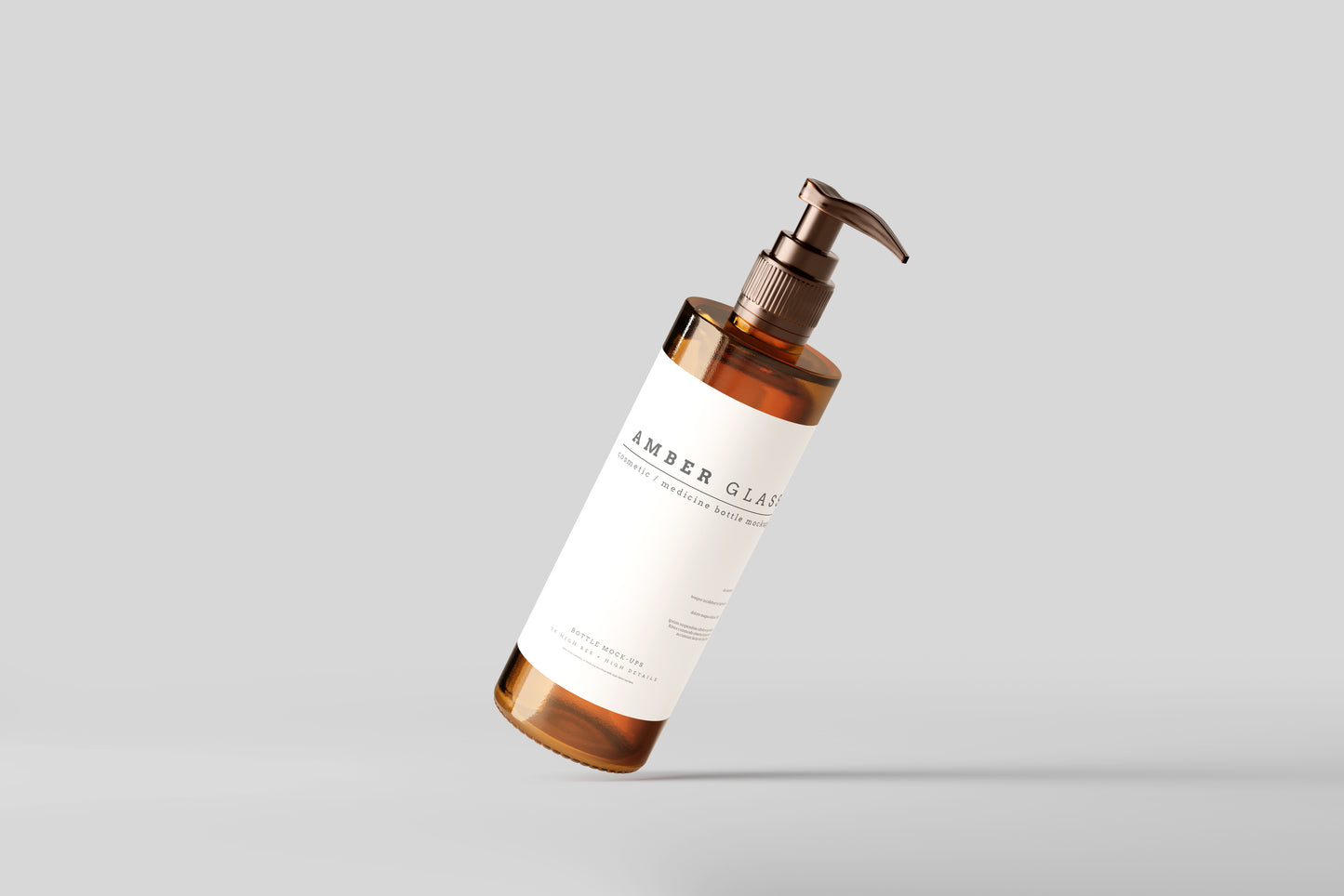 Amber Glass Pump Bottle Mockups