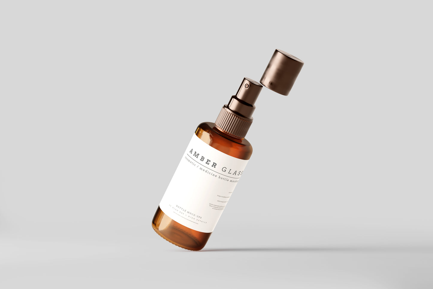 Amber Glass Spray Bottle Mockups