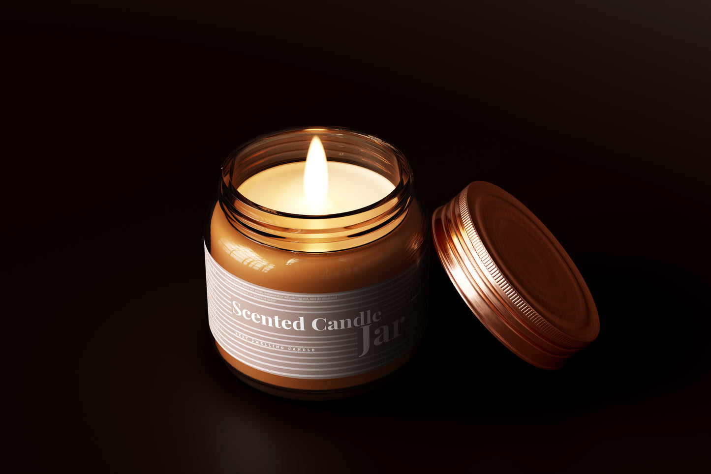 Amber Glass Candle Jar Mockups