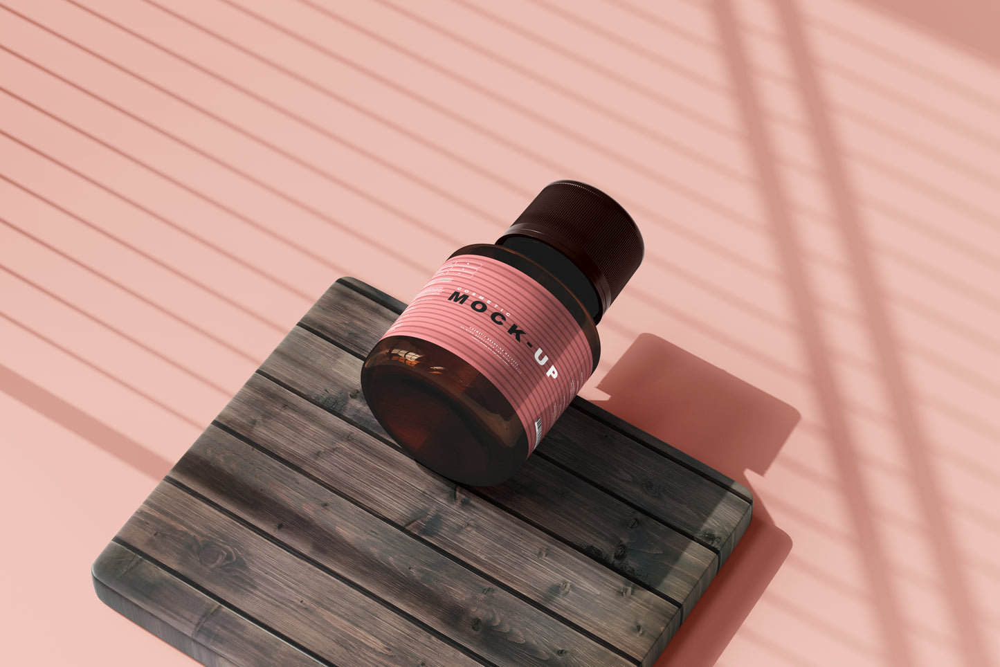 Amber Glass Cosmetic Bottle Mockups