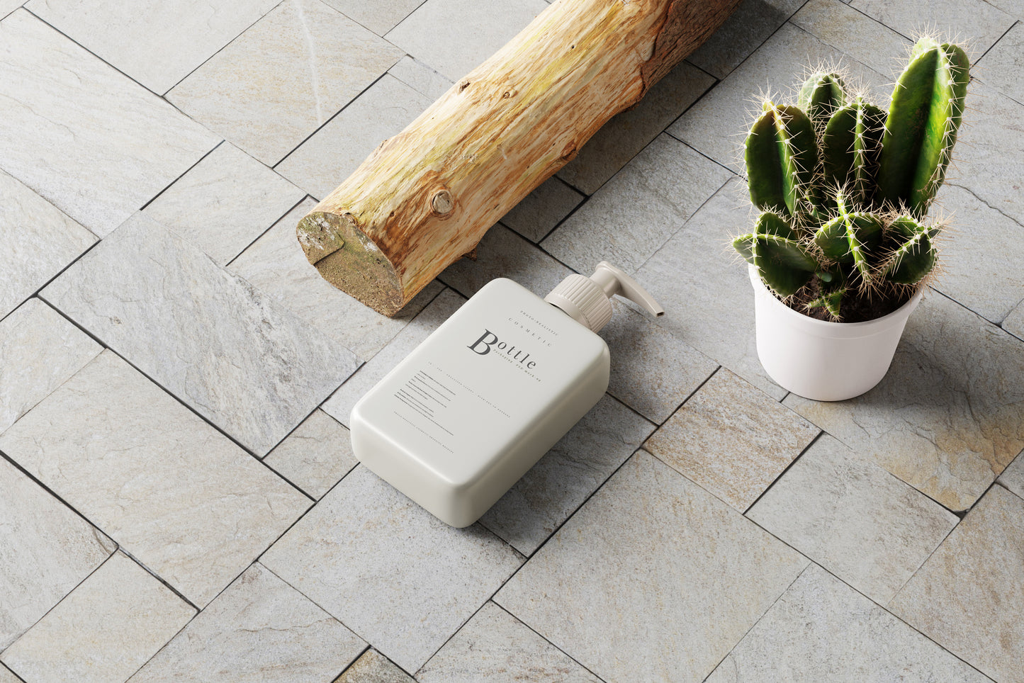 Square Pump Bottle Mockup