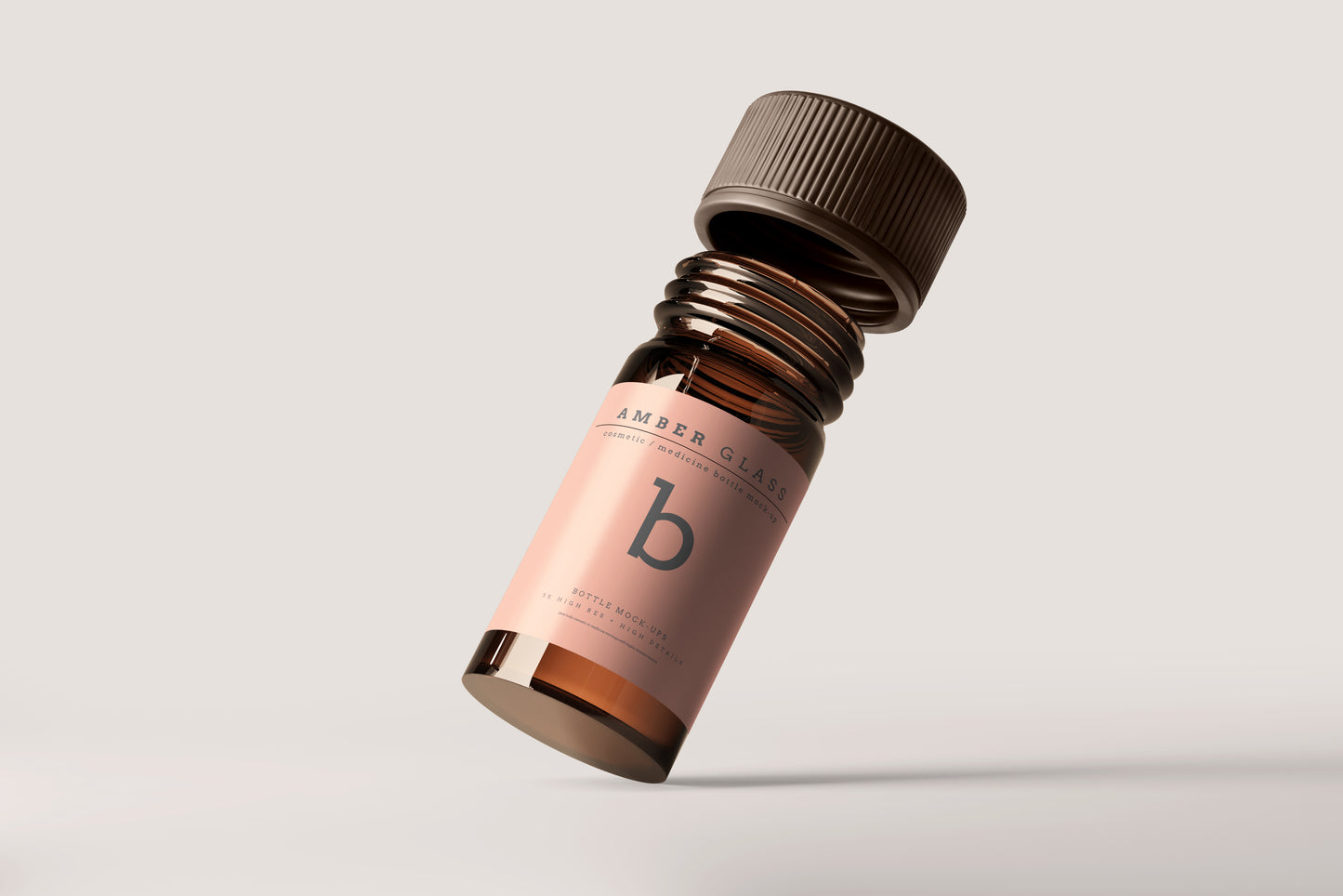 Amber Glass Bottle Mockup