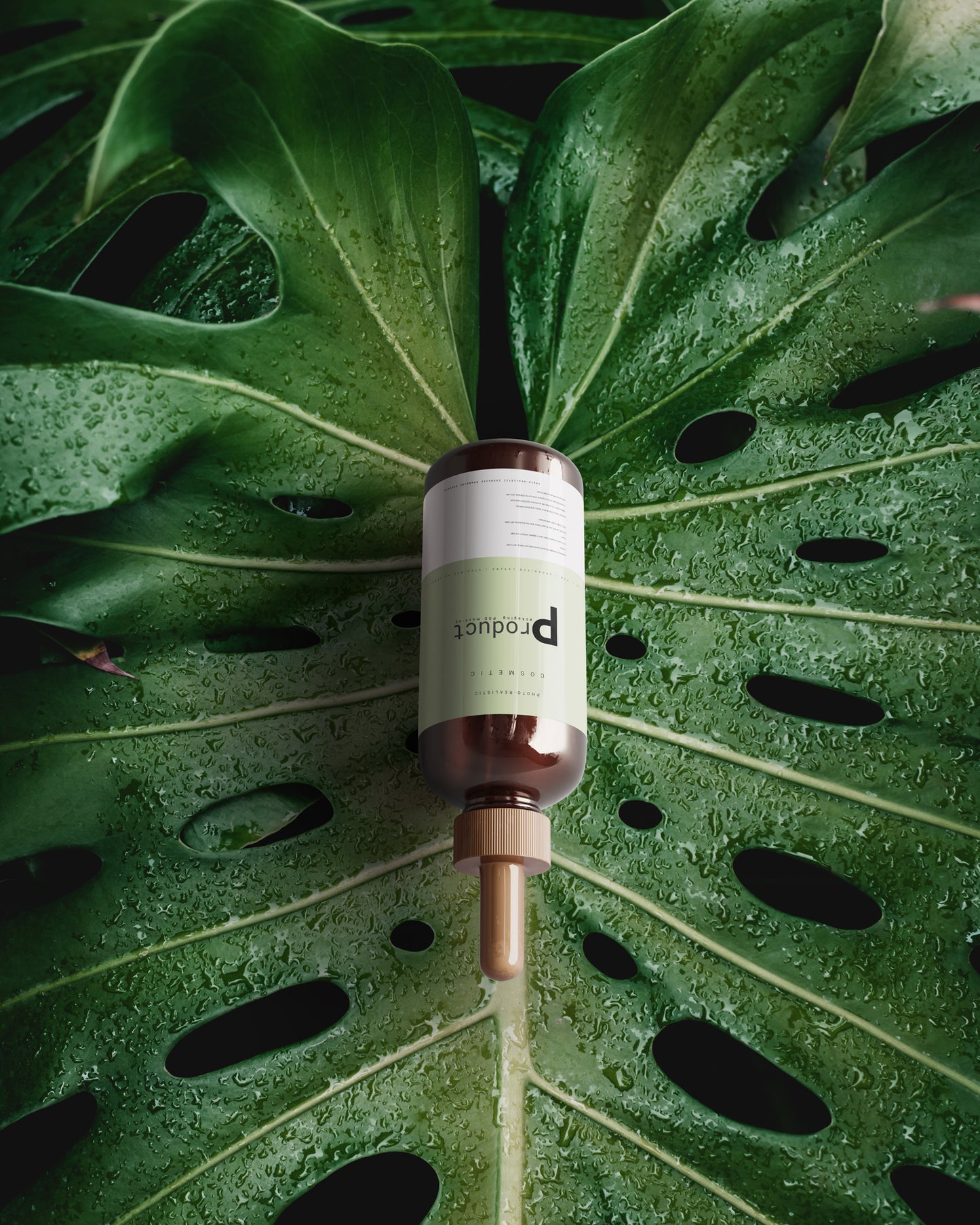 Amber Glass Dropper Bottle Mockup