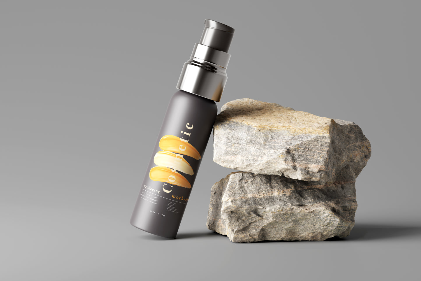 Dark Color Plastic Spray Bottle Mockup