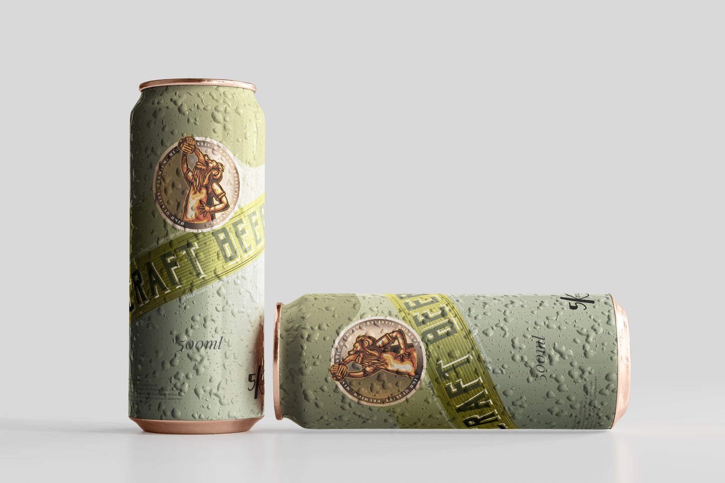 Large Sleek Beer Can Mockup with Condensation Effect