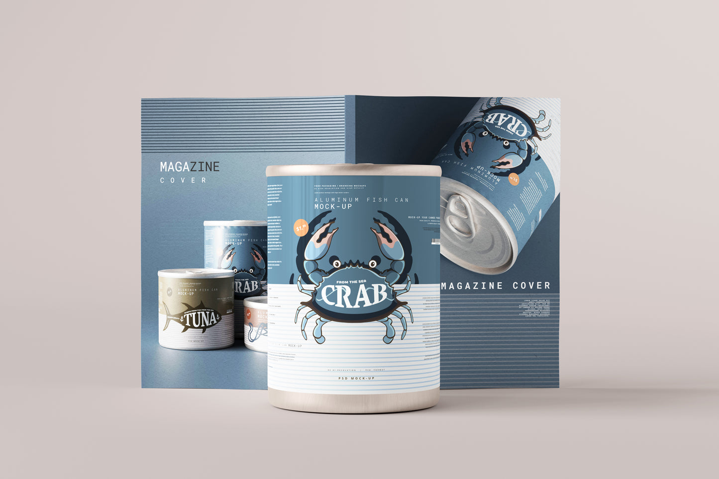 Easy Open Large Food Can Mockup
