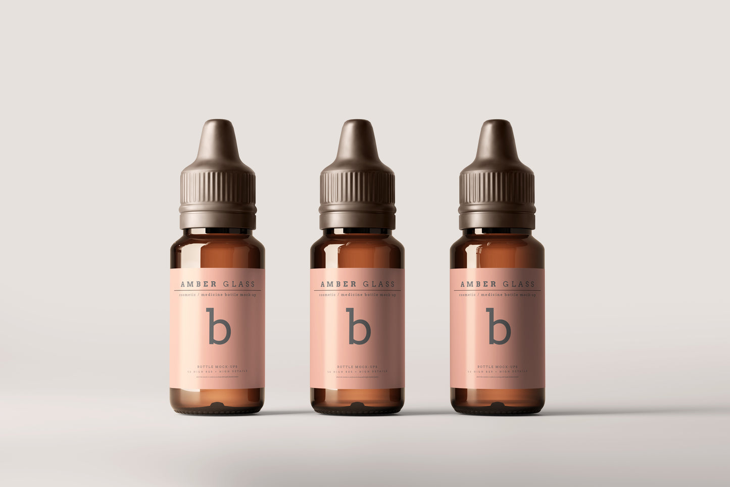 Amber Glass Dropper Bottle Mockups