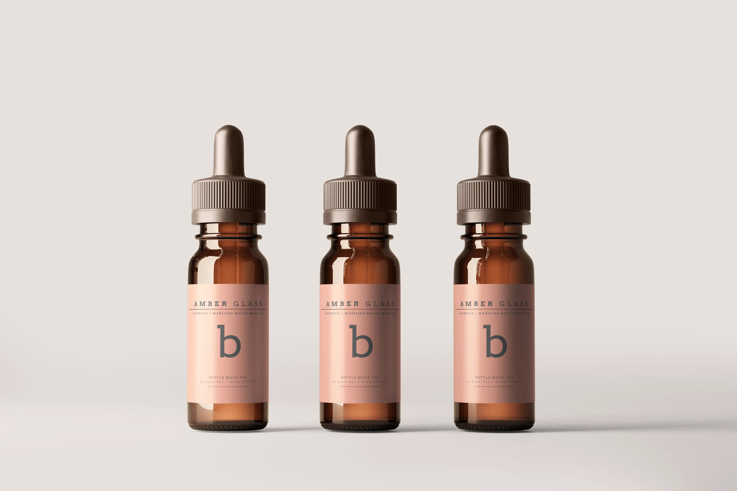 Amber Glass Dropper Bottle Mockups