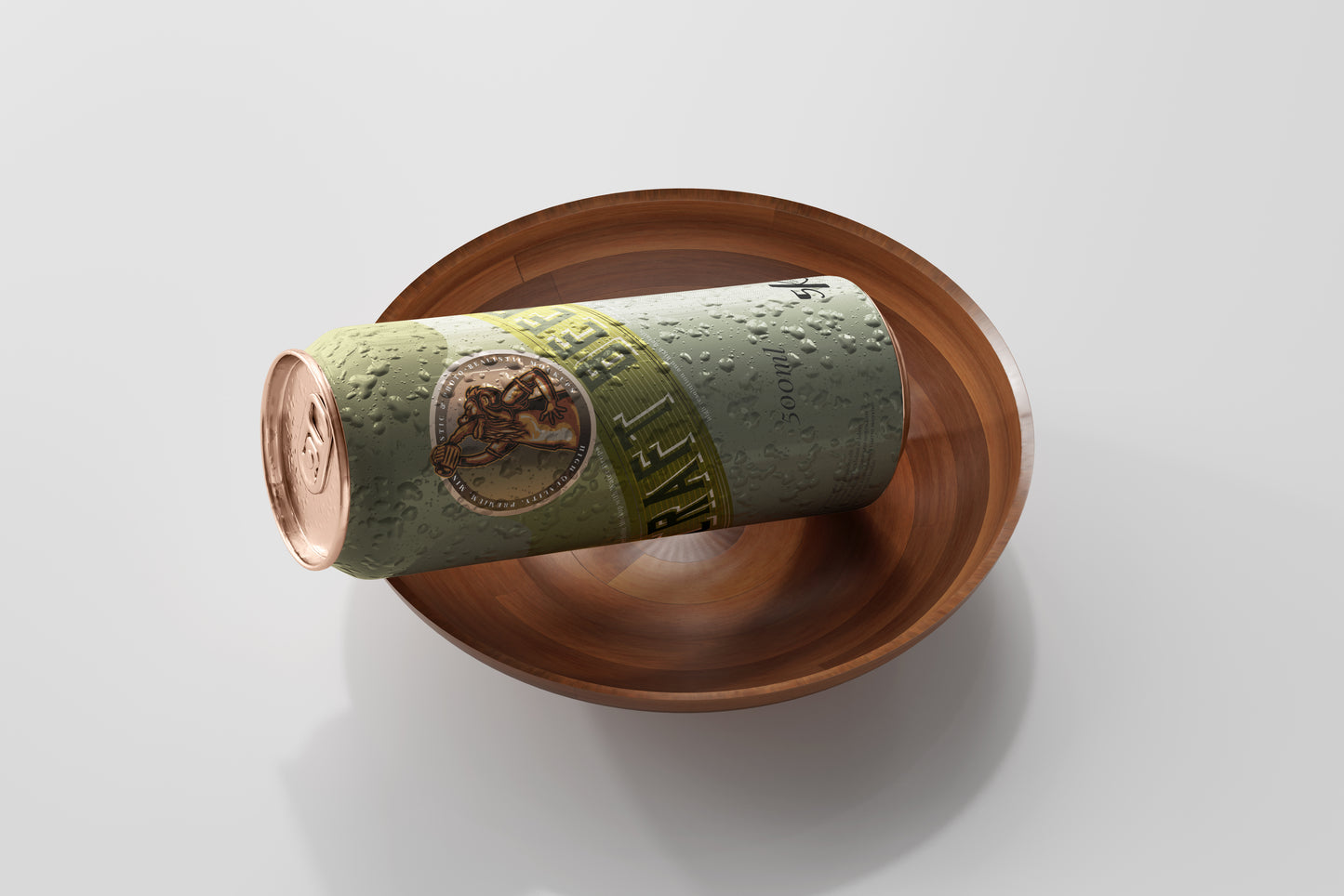 Large Sleek Beer Can Mockup with Condensation Effect