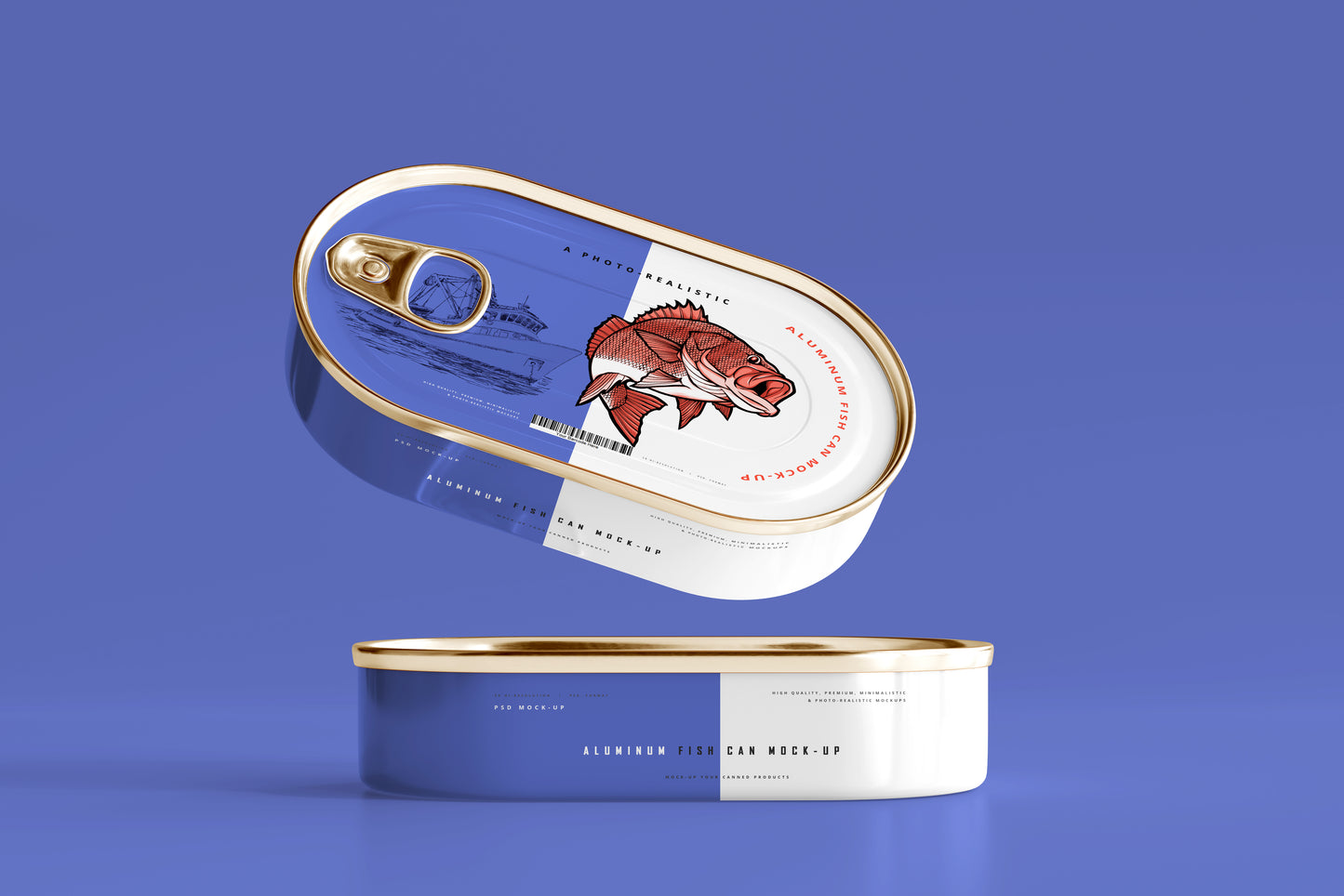 Aluminum Fish Can Mockup