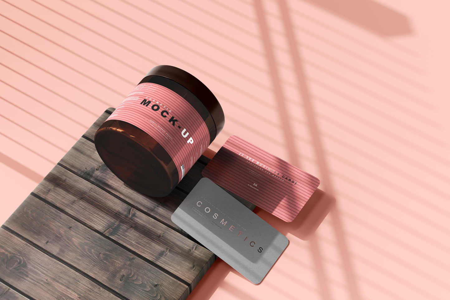 Amber Glass Cosmetic Jar Mockups