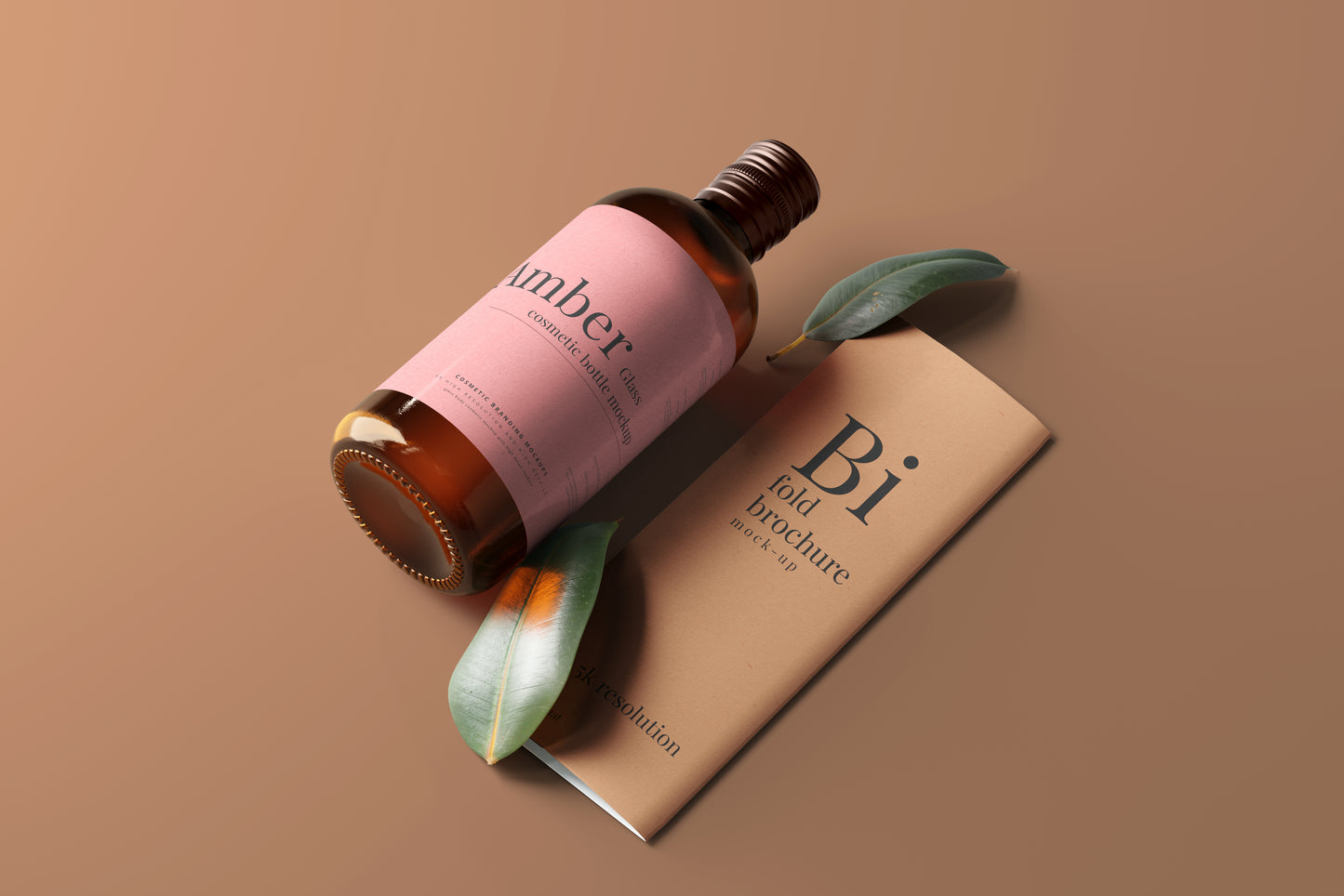 Amber Glass Bottle Mockups