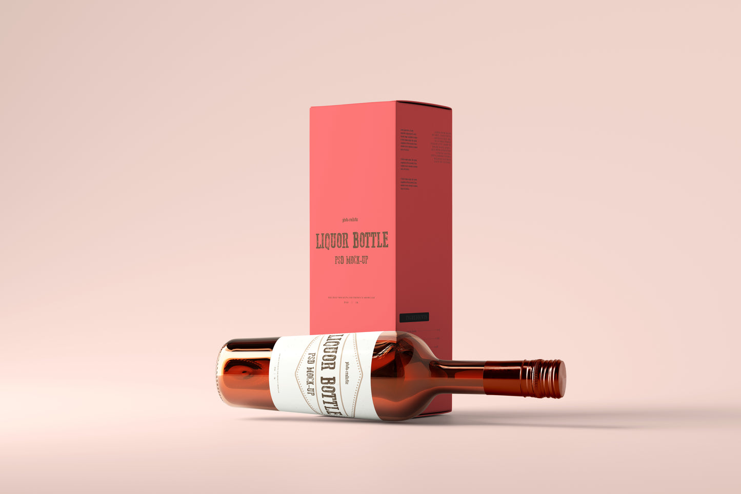 Round Hard Liquor Bottle Mockups