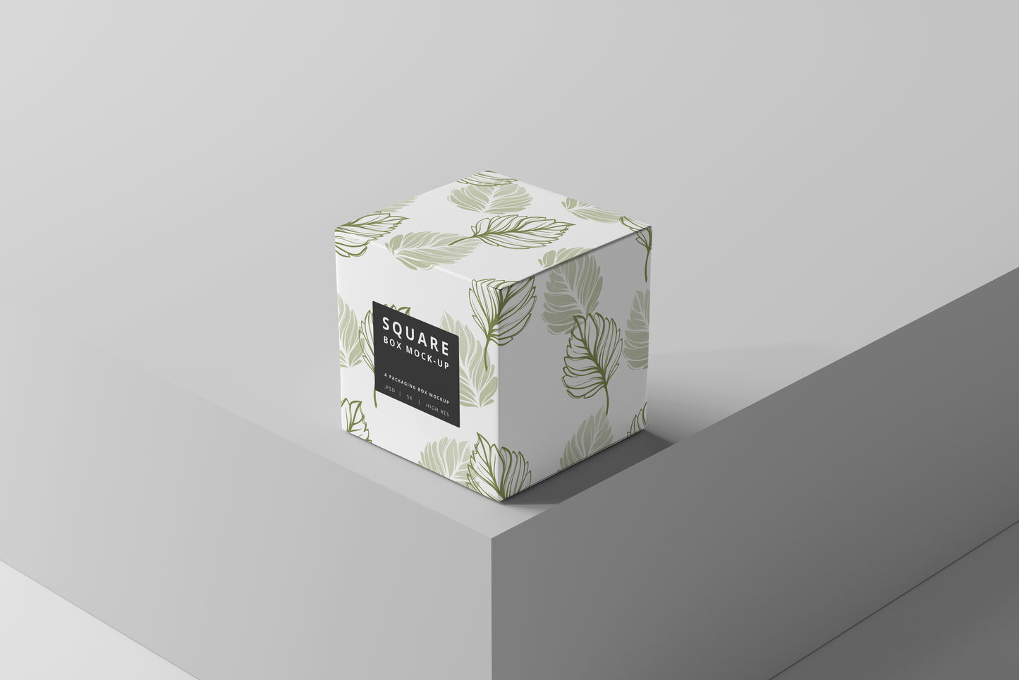 Square Product Packaging Box Mockups