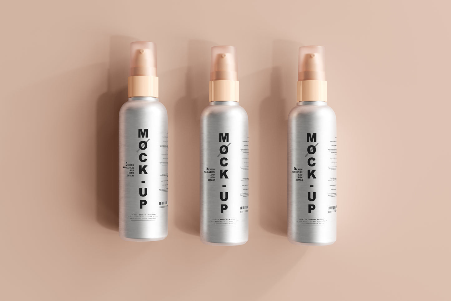 Aluminum Body Cosmetic Spray Bottle Mockup