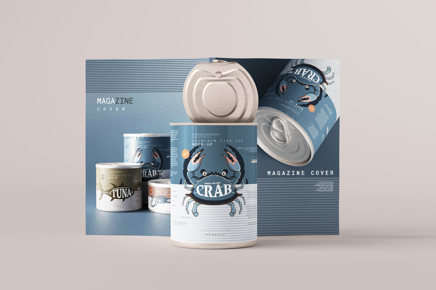 Easy Open Large Food Can Mockup