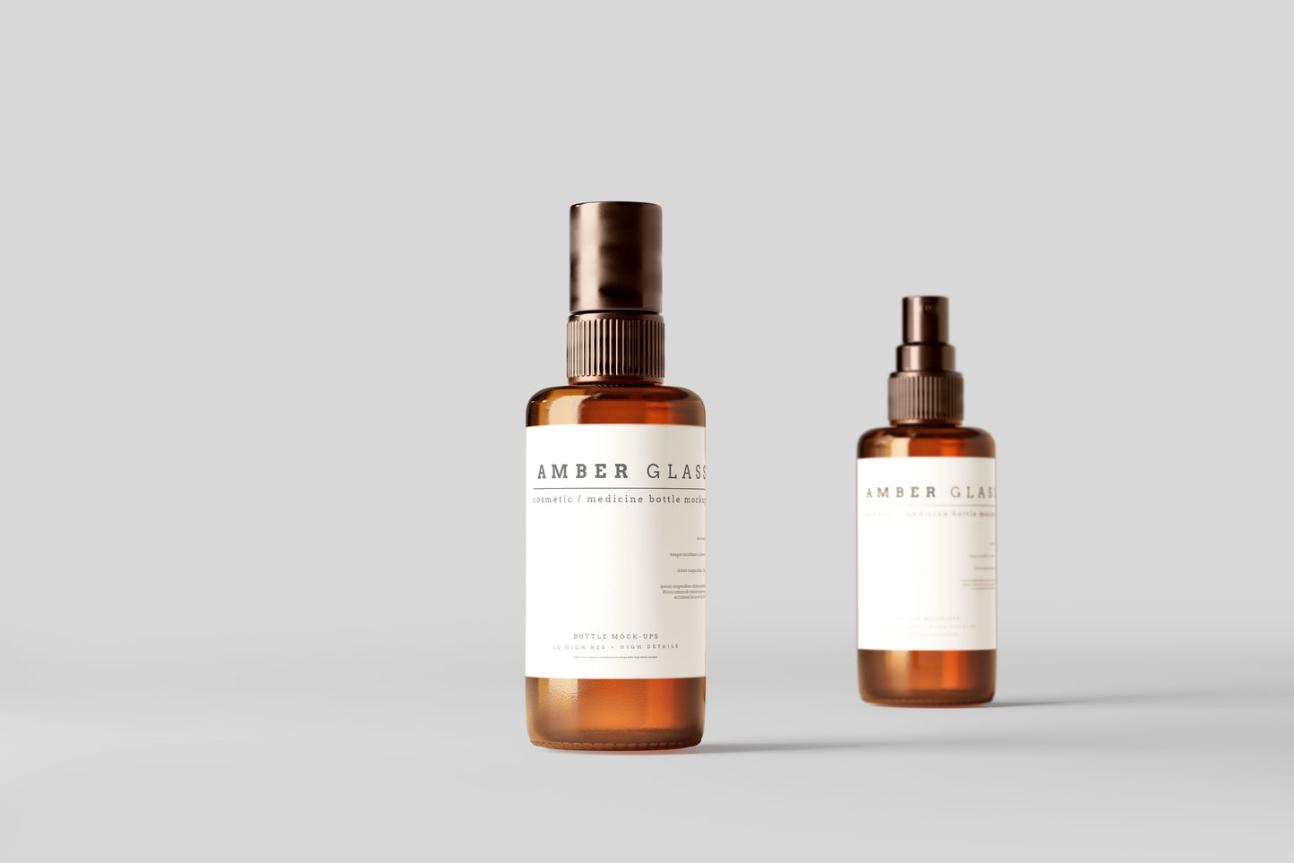 Amber Glass Spray Bottle Mockups