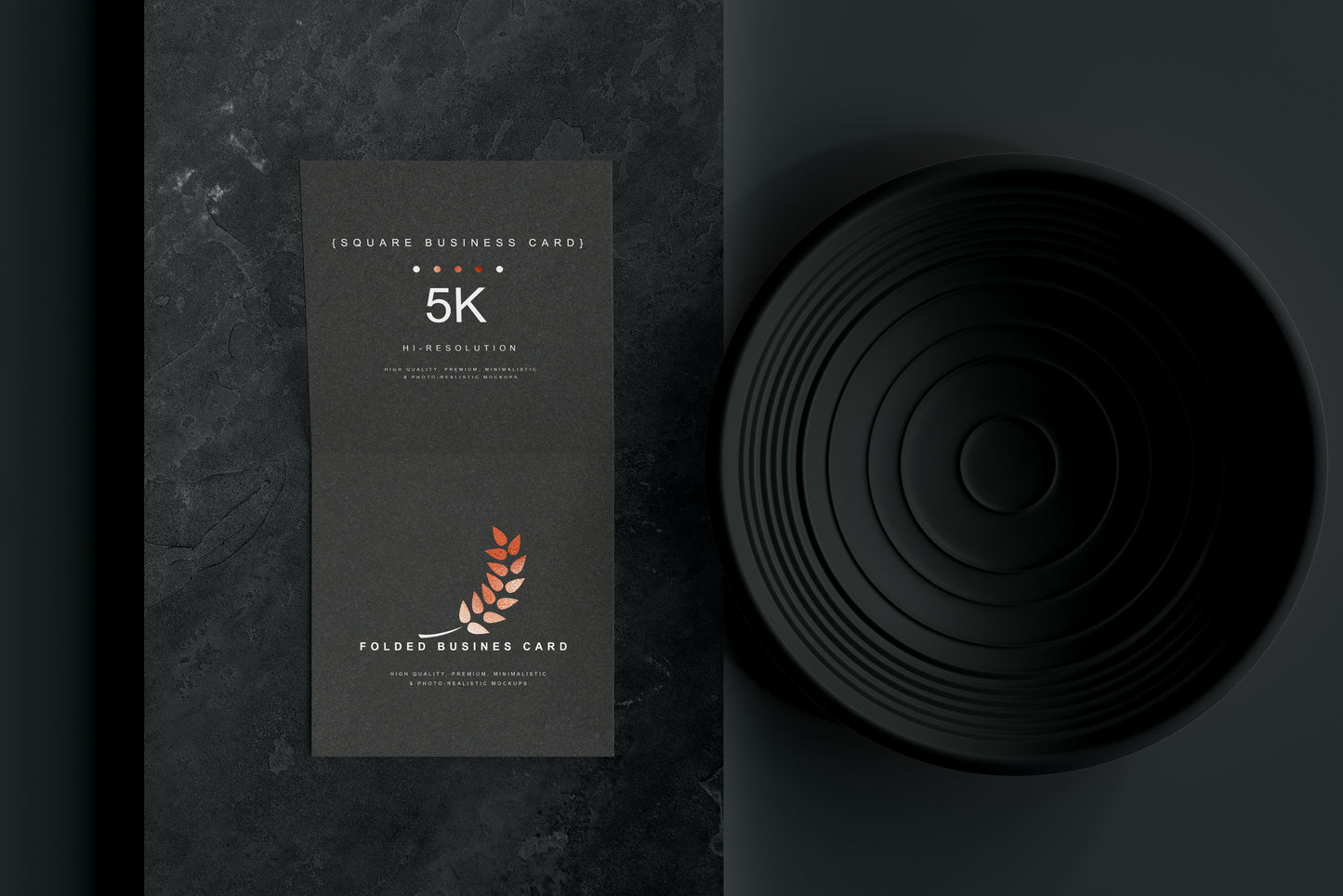 Square Folded Business Card Mockups