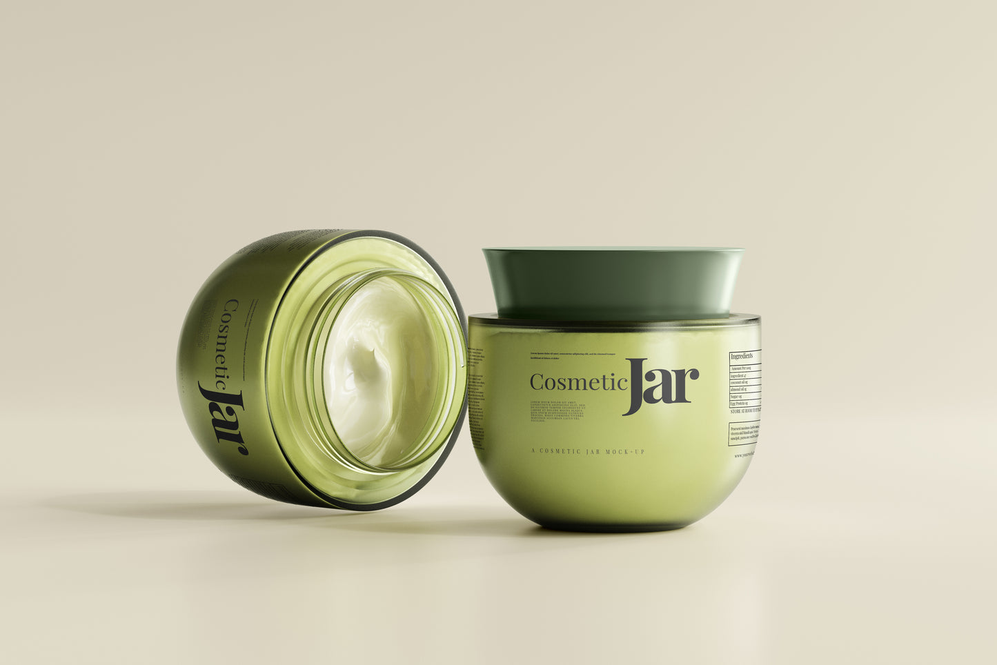 Glass Cosmetic Jar Mockups